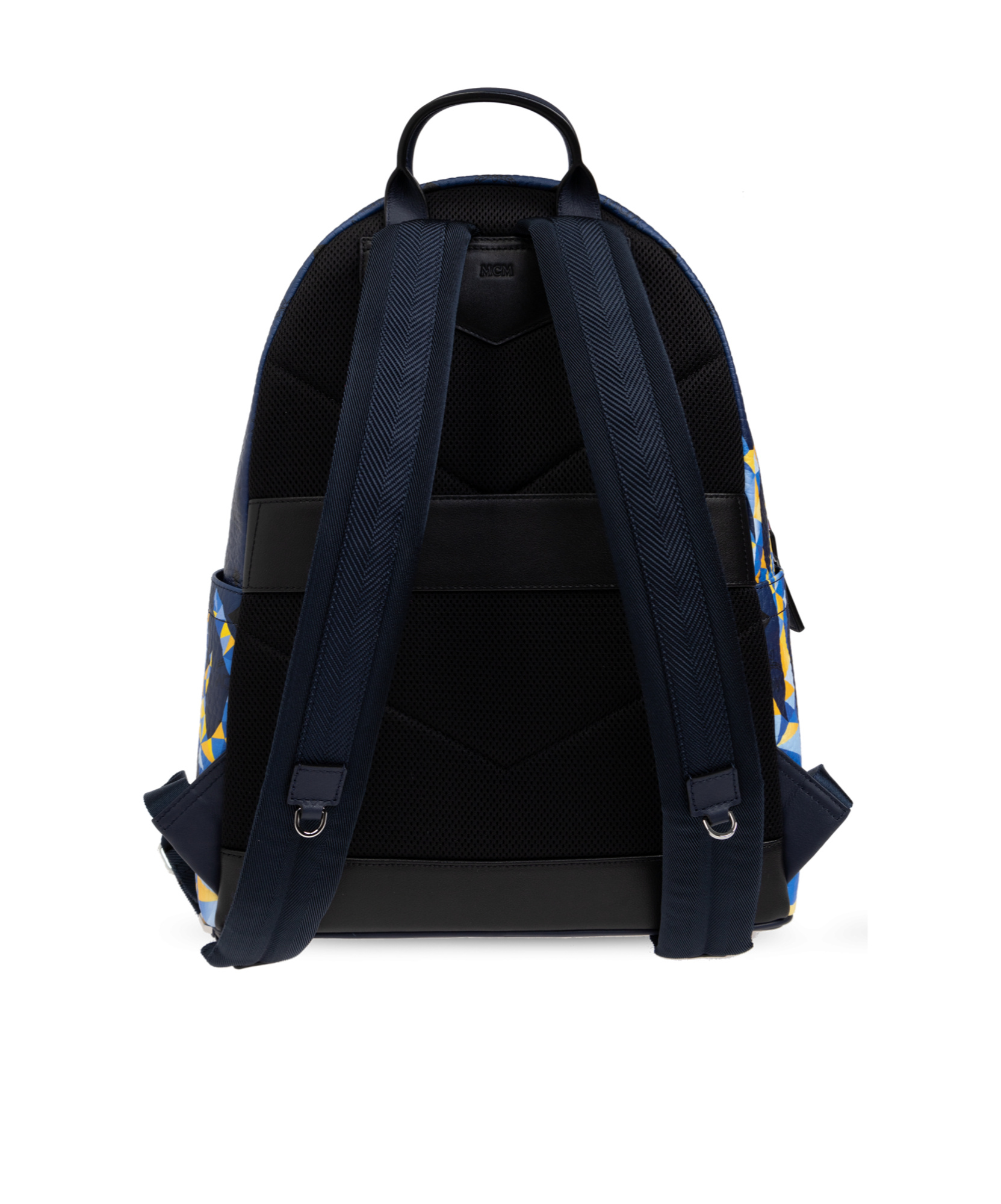 Mcm Logo Backpack In Blue