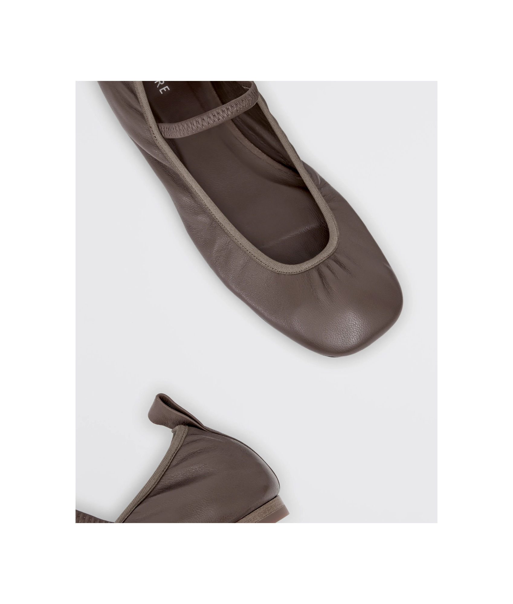 Lemaire Square-toe Leather Ballerina Shoes In Brown