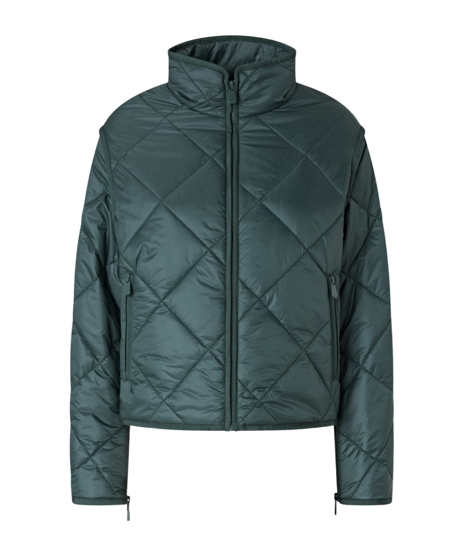 Pinko Quilted Technical Canvas Jacket In Green