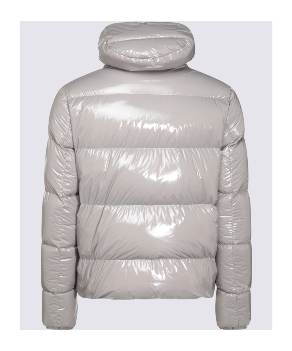 Herno Patent Hooded Puffer Jacket In Gray