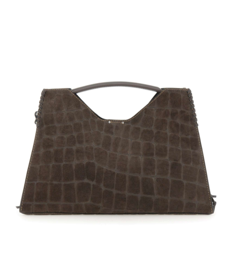 Gianni Chiarini Crocodile-effect Top-handle Bag In Brown