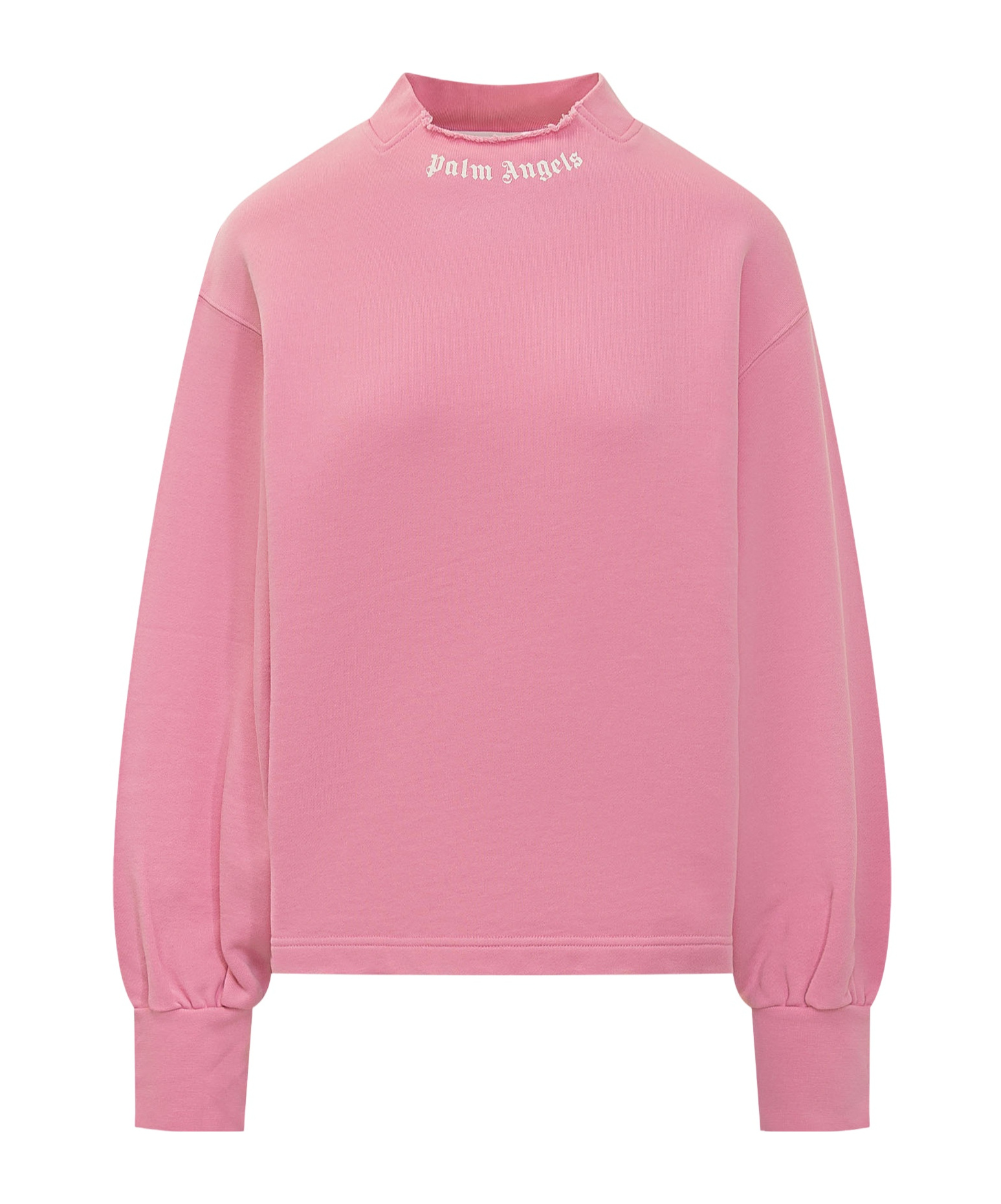Palm Angels Pink Sweatshirt With Embroidered Logo In Pink