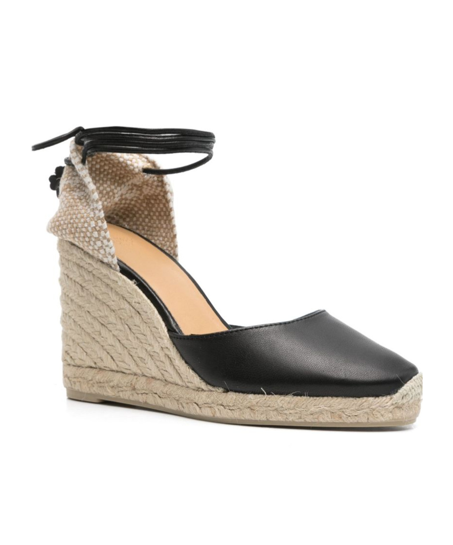 Castaã±er Round-toe Wedge Heels In Black