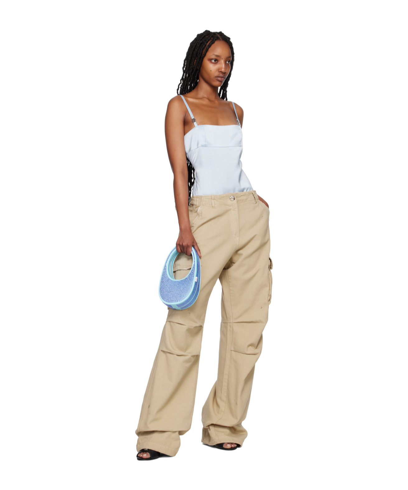 Coperni Thin Shoulder Strap Jumpsuit In Nude