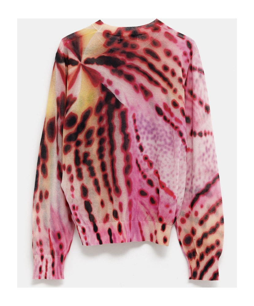 Dries Van Noten Tilly Intarsia Cotton-blend Jumper In Pink