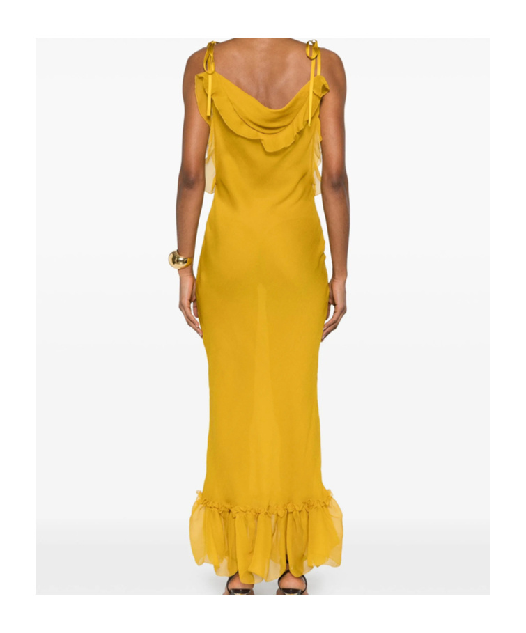 Saint Laurent Sling Dress In Yellow