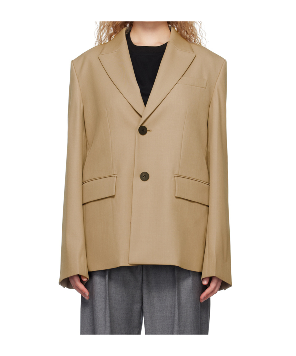 Wooyoungmi Beige Single-breasted Blazer In Brown