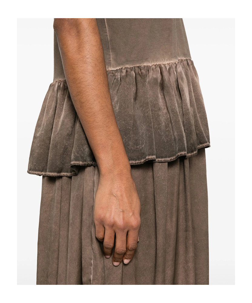 Uma Wang Short Sleeve Dress In Brown