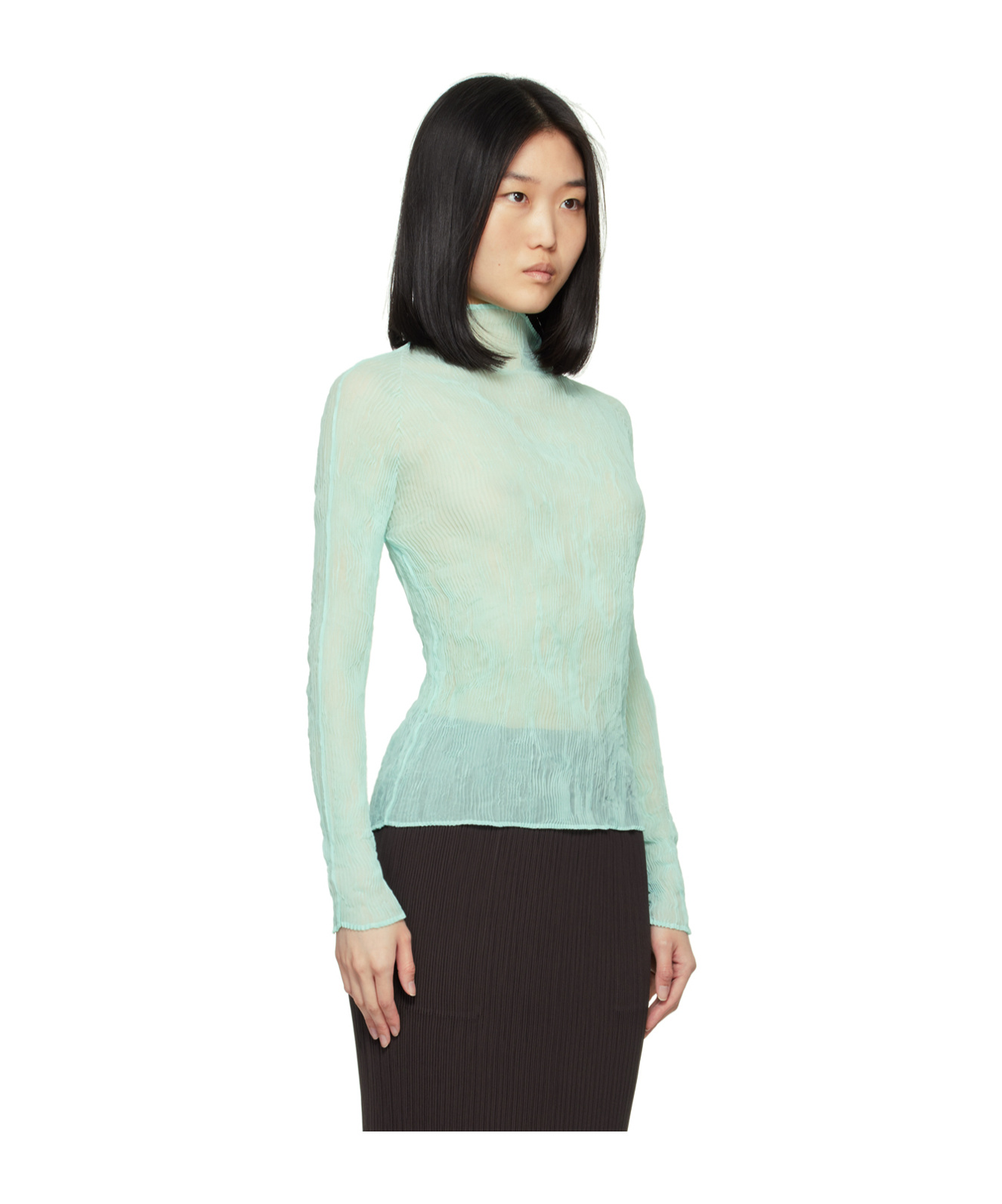 ISSEY MIYAKE TWIST JUNE TURTLENECK BLOUSE