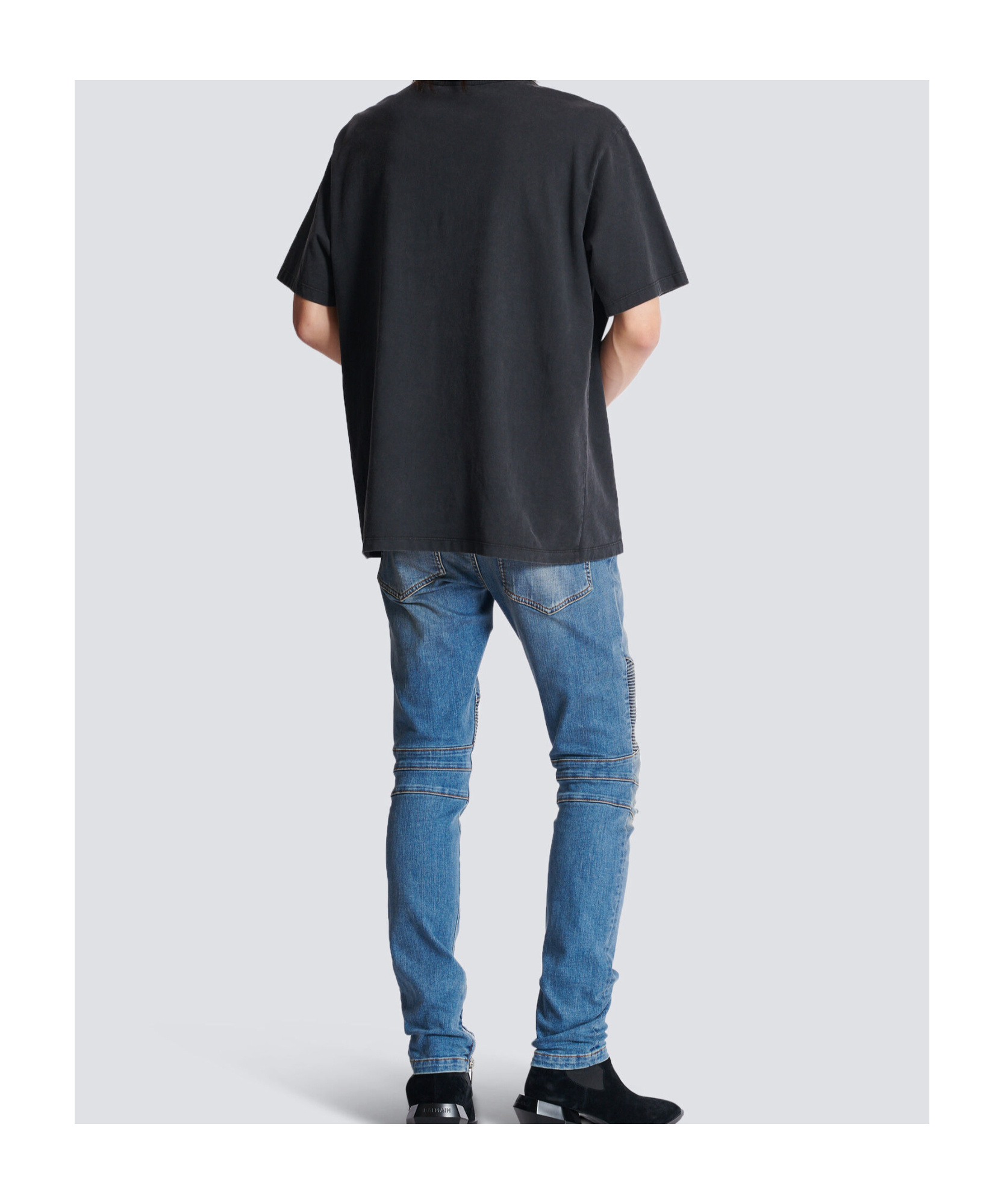 Balmain Vintage Logo T-shirt In Gray