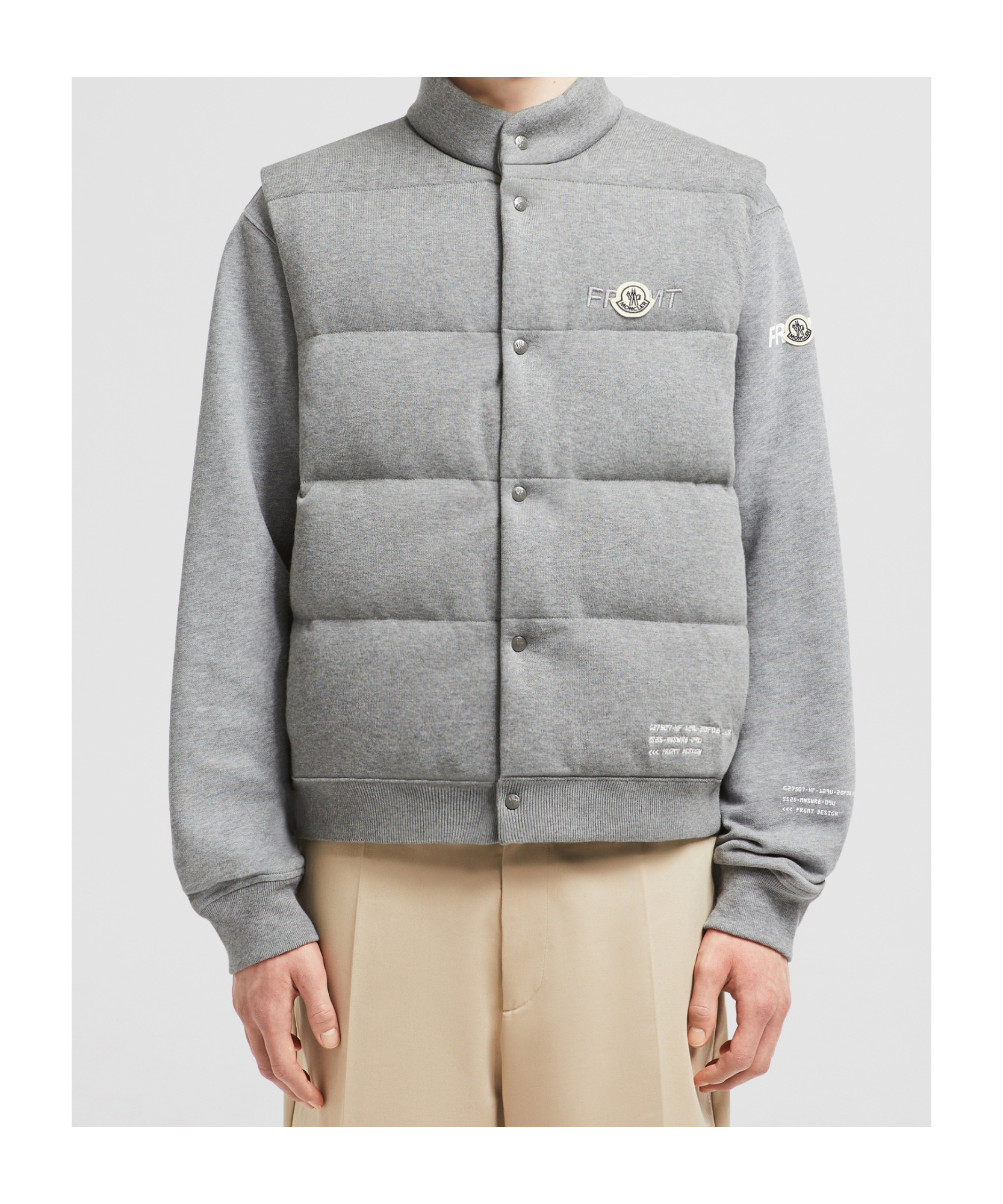 Moncler 7 Frgmt Sleeveless Down Jacket In Gray