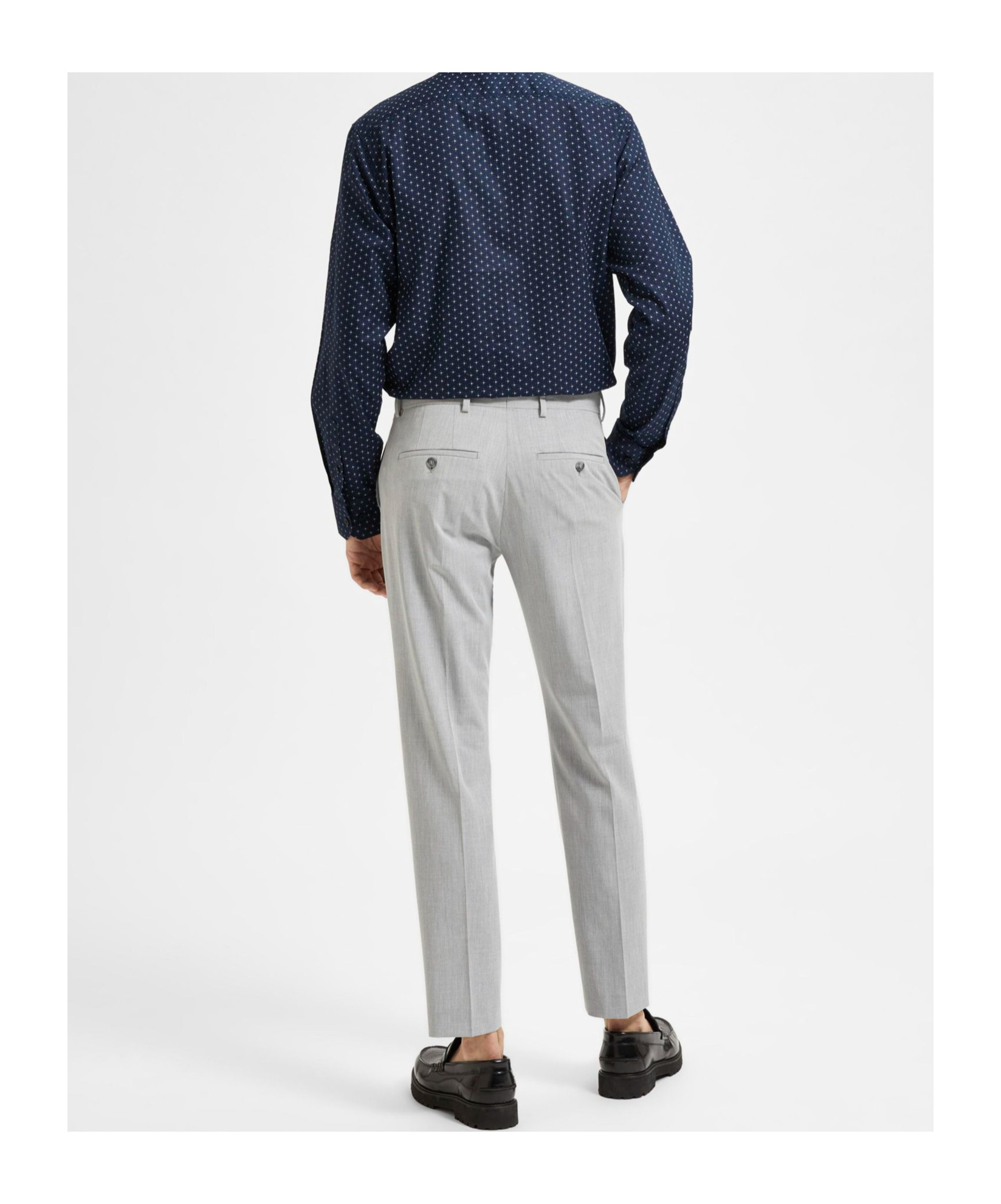 Selected Belt Loops Slacks In Gray
