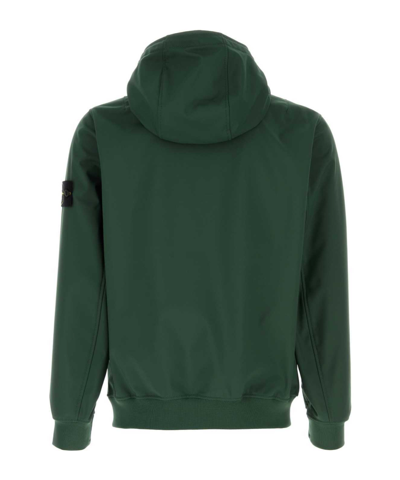 Stone Island Long-sleeved Zip-up Sweatshirt In Green