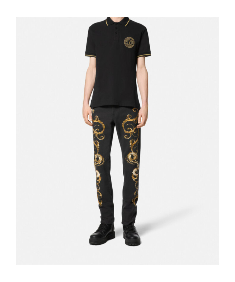 Versace Jeans Belt-loop Jeans In Black