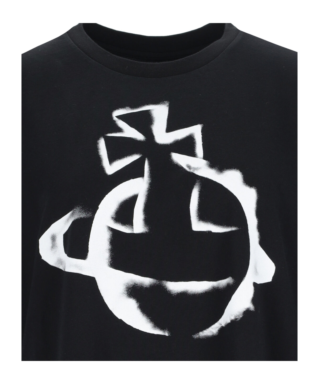 Shop Vivienne Westwood Orb Logo-printed Crewneck T-shirt In Black