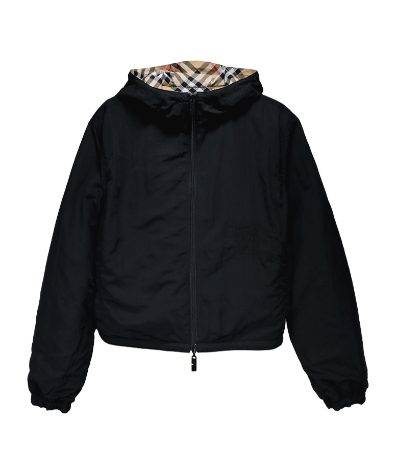 Burberry Cropped Reversible Check Jacket In Multicolor