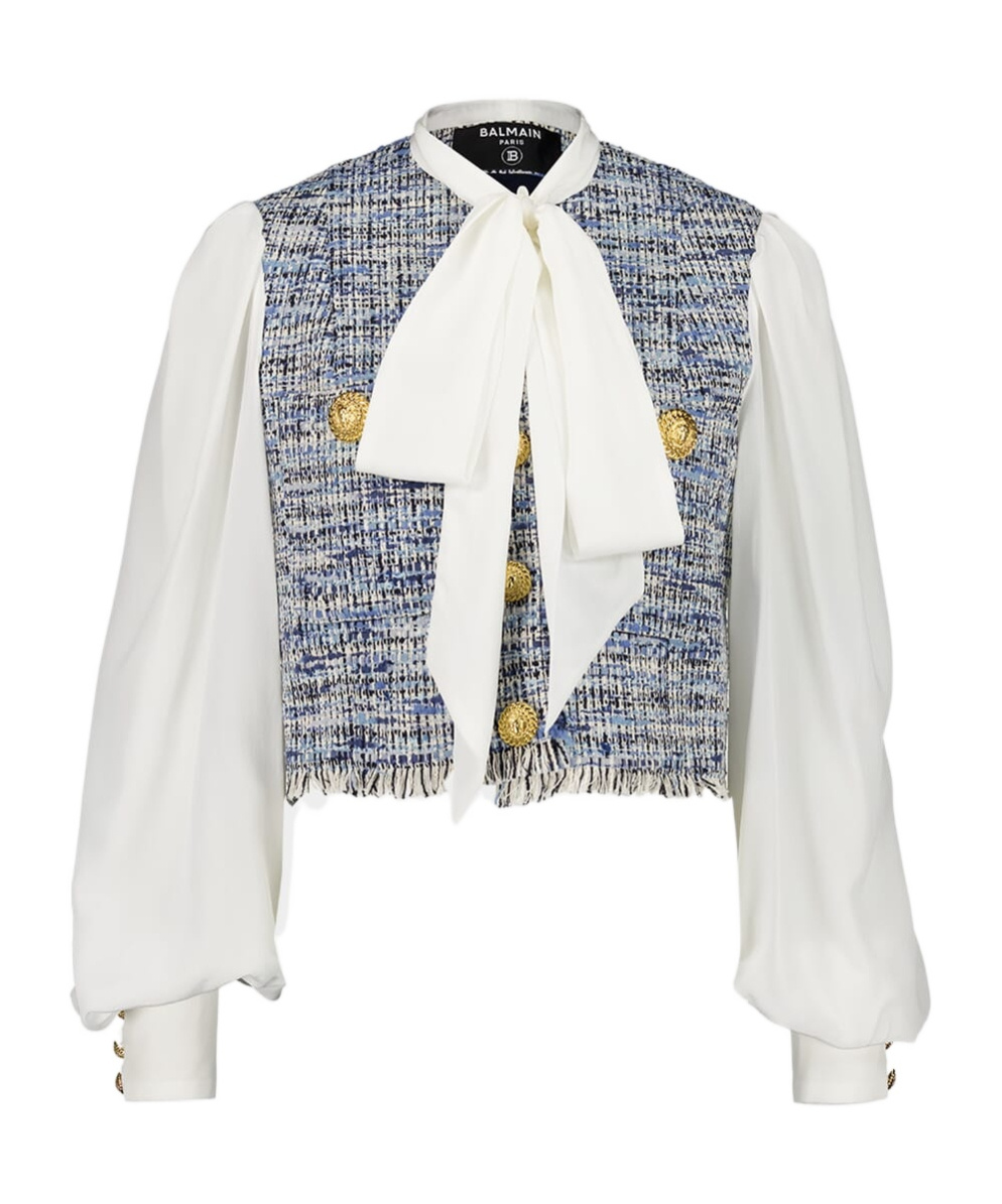 Balmain Long-sleeved Casual Jacket In White