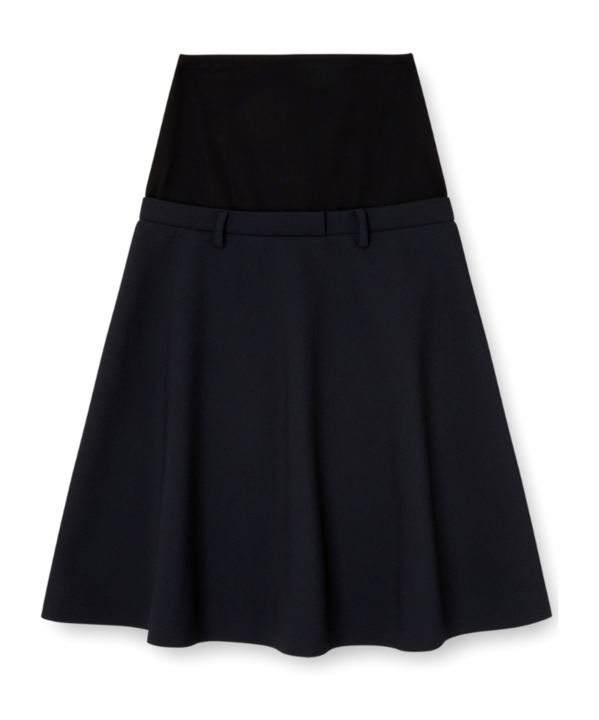 Diesel Drop-waist Skirt In Neoprene-bonded Fabric In Black