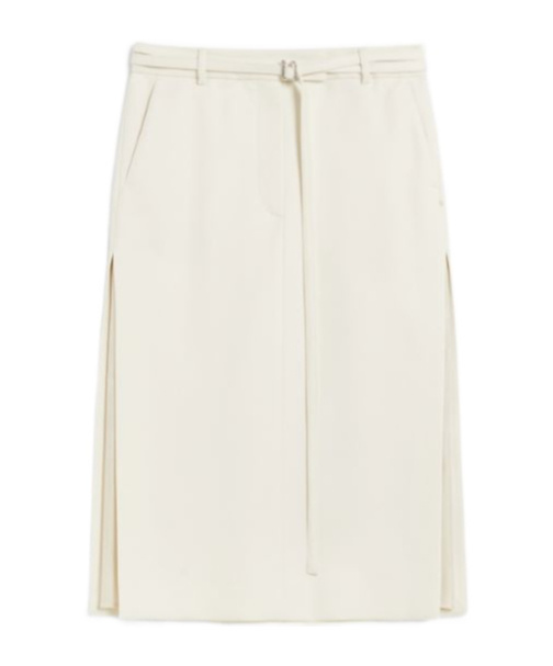 Sportmax Garbo Belted Midi Skirt In White