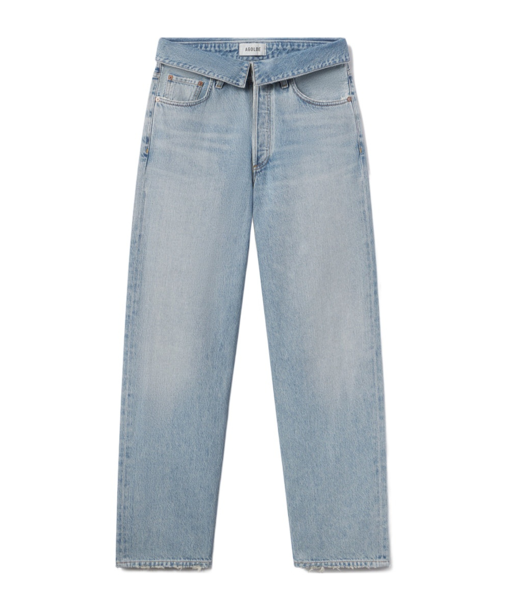 Agolde High Waist Frayed Hem Jeans