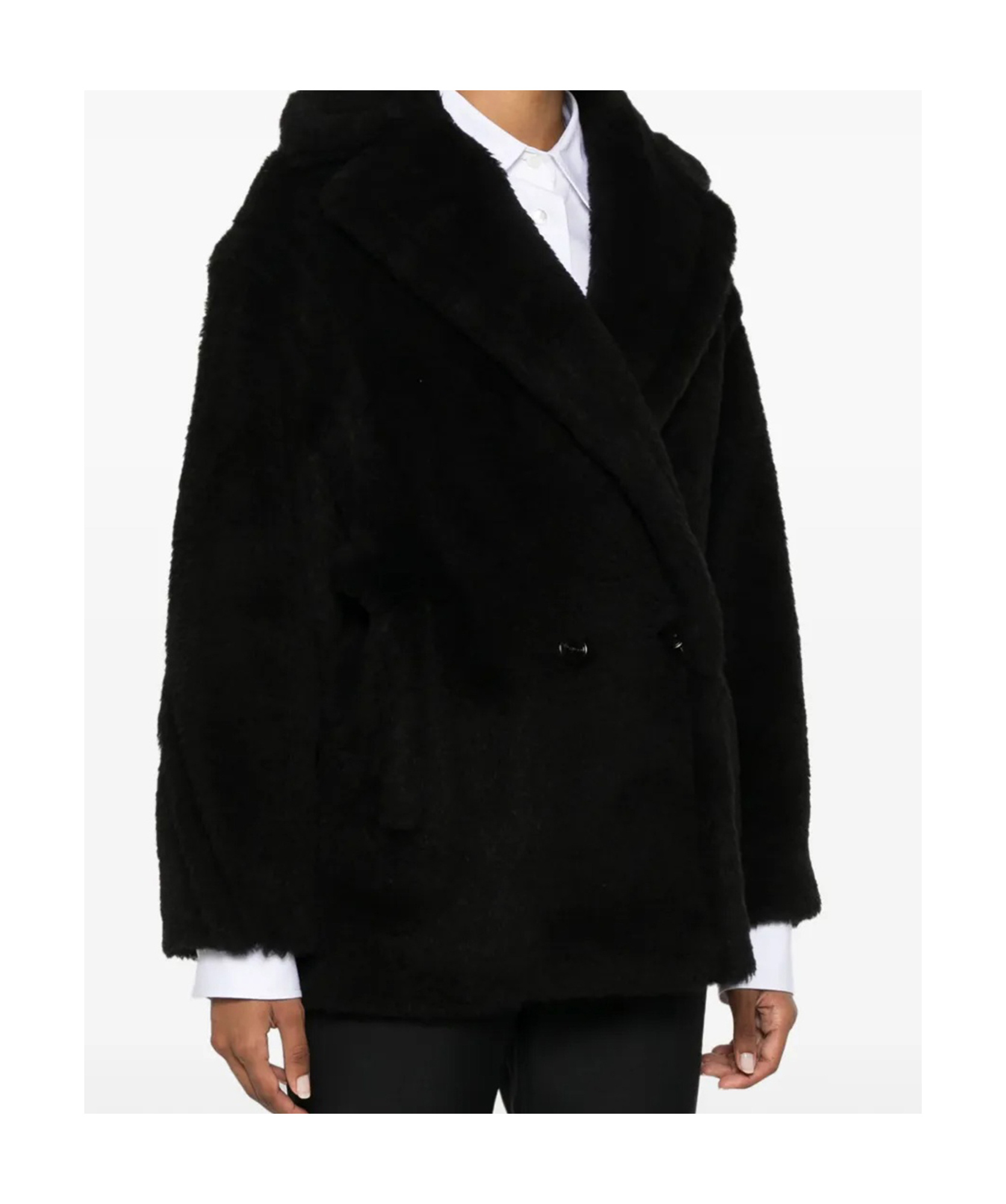 Max Mara Long-sleeved Coat In Black