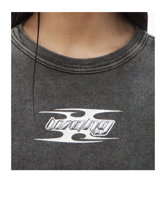 Alexander Wang Blade Logo-embossed Sweatshirt In Cotton Terry In Black