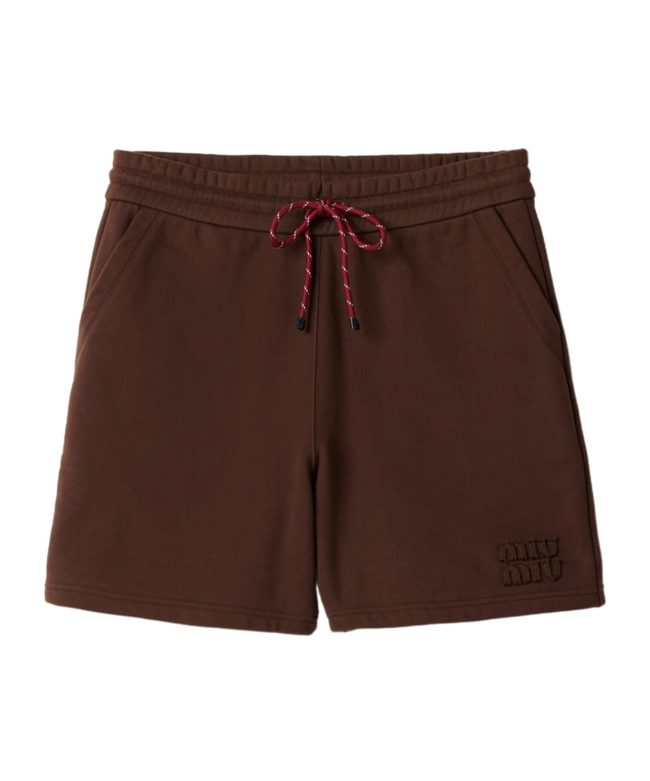 Miu Miu Drawstring Shorts In Brown