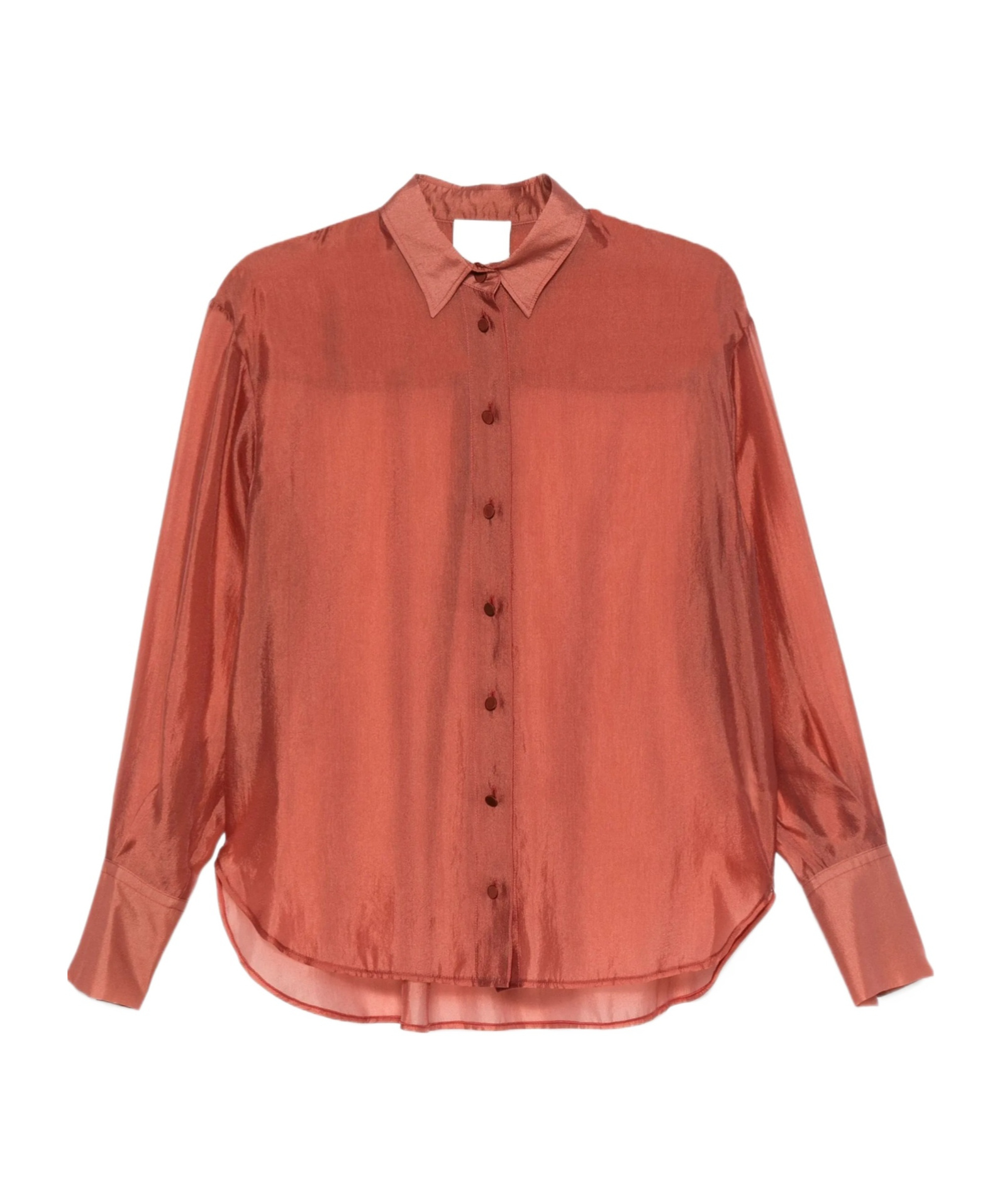 Forte Forte Contemporary Organza Masculine Shirt In Brown