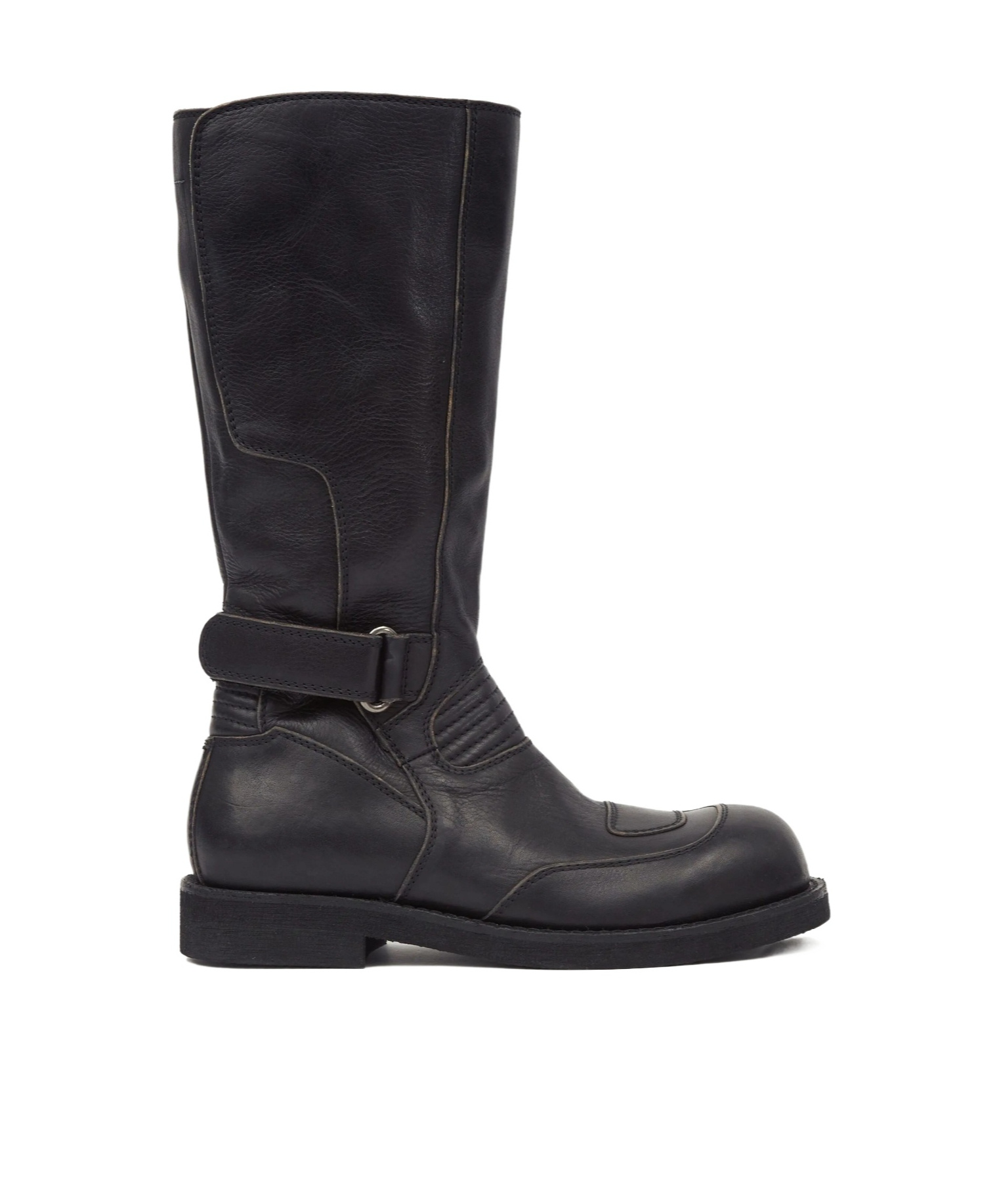 Mm6 Maison Margiela Leather Knee-high Boots In Black