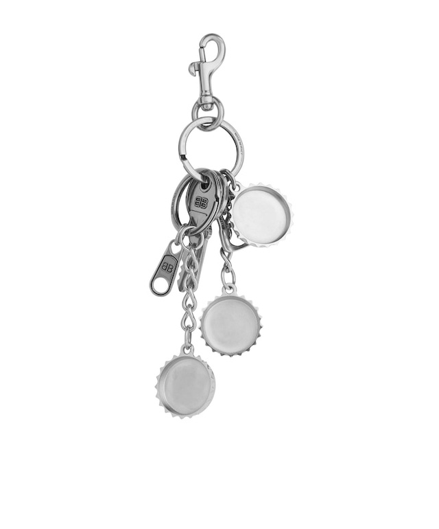 Balenciaga Men's Charm/keychain Bottle Caps In Silver/multicolor