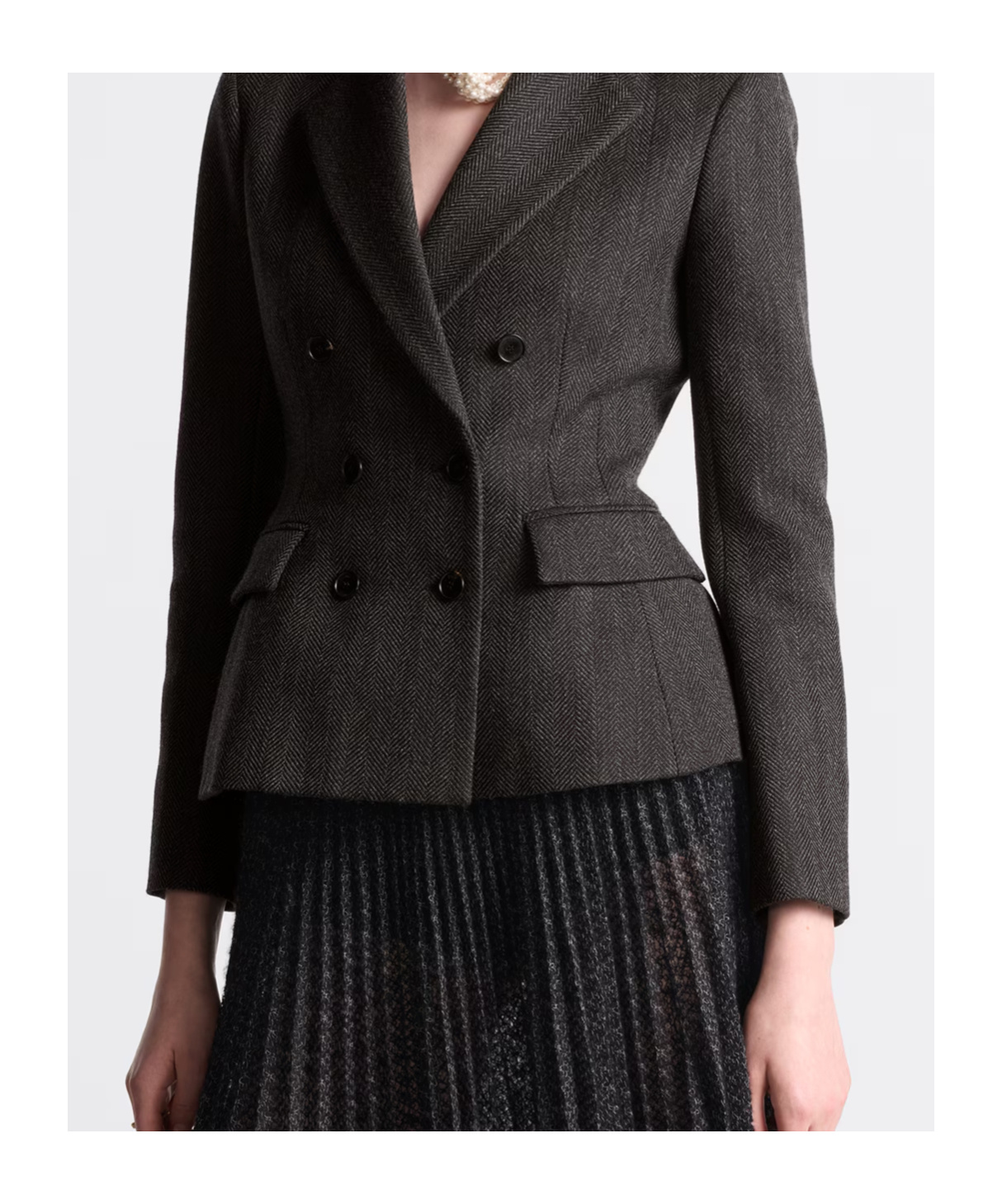 Dior Double-breasted Marlène Wool Blazer In Black