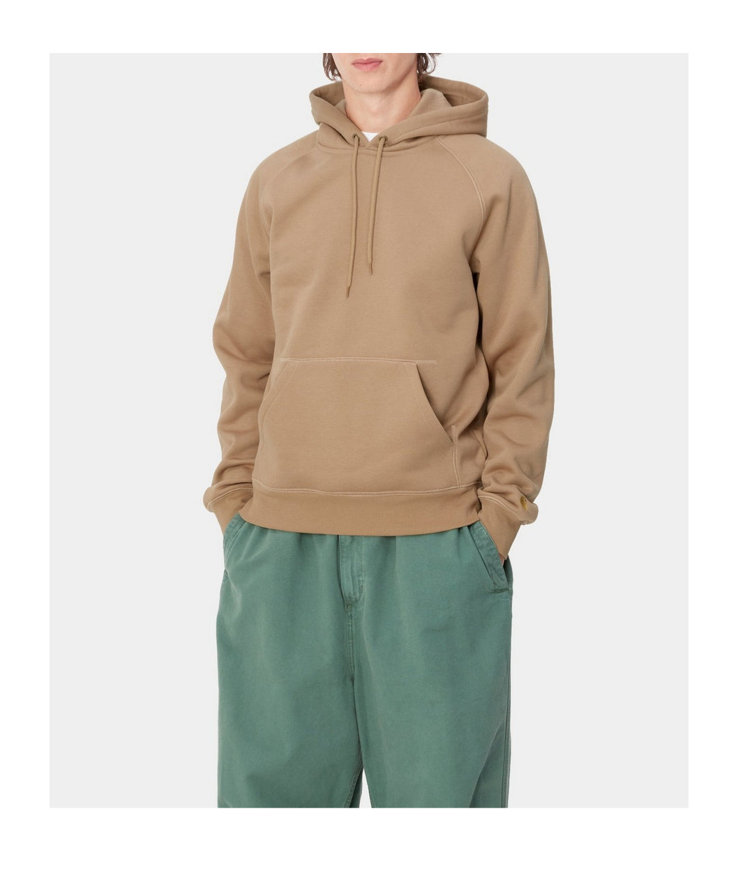 Carhartt Hooded Chase Sweat In Green