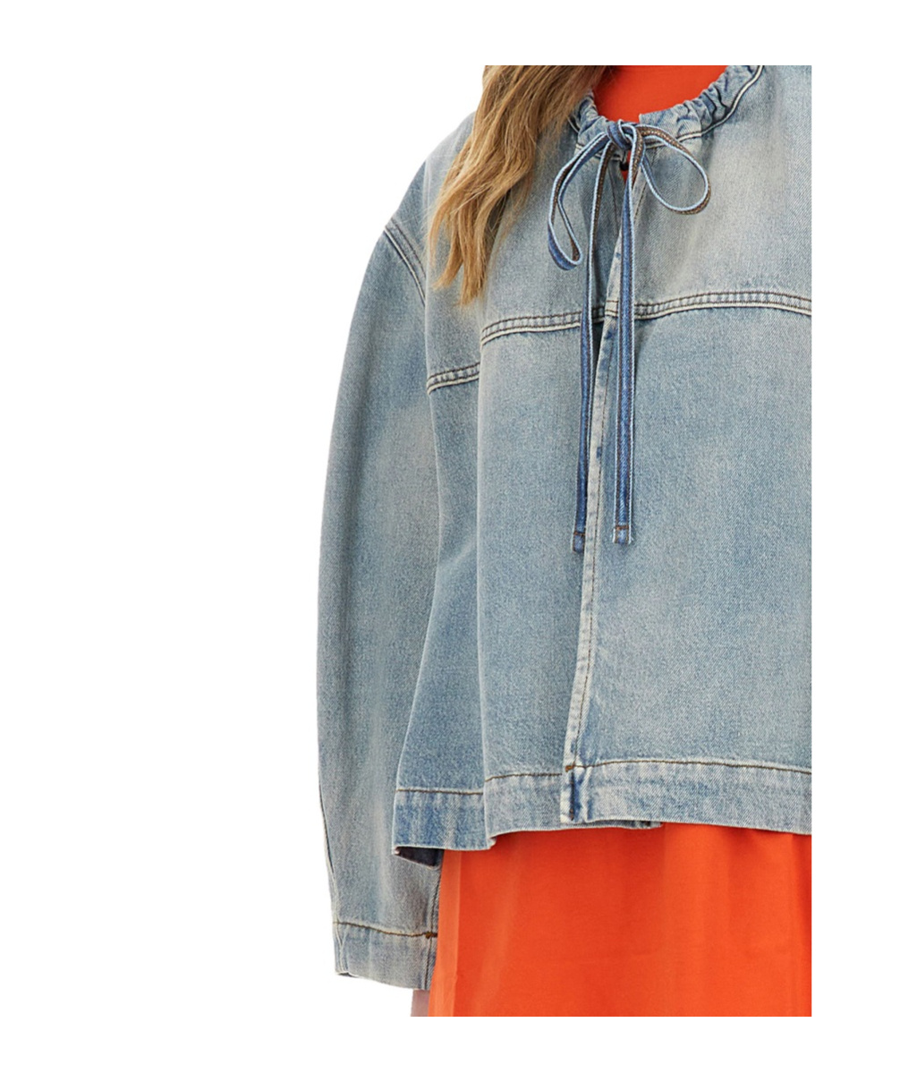 Msgm Relaxed-fit Oversized Denim Jacket In Gray