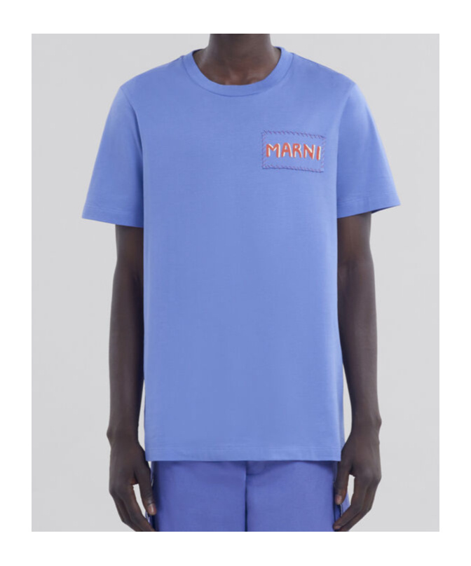 Marni Logo Tee In Blue
