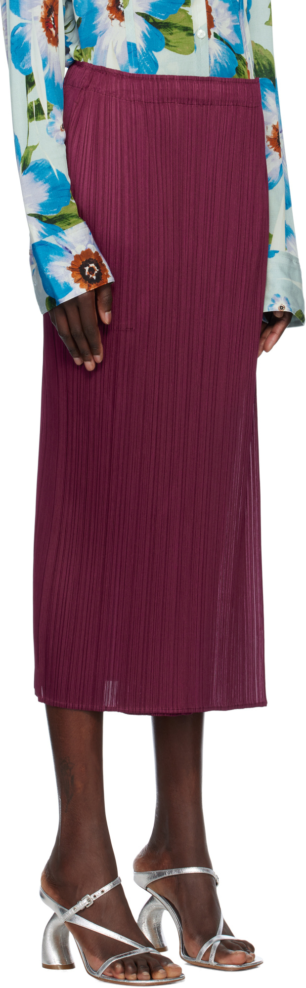 Issey Miyake Purple Monthly Colors March Midi Skirt In Purple
