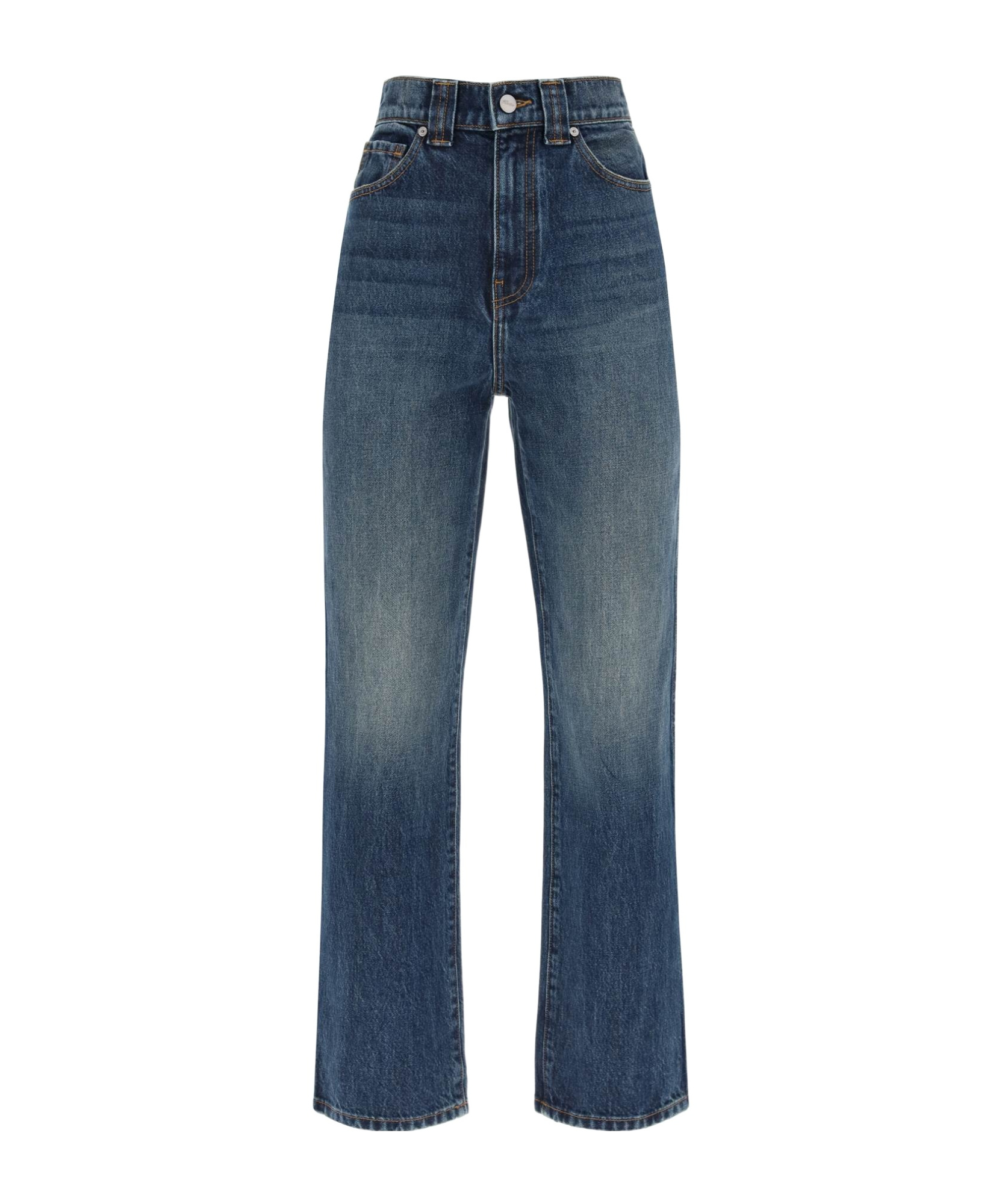 Khaite Cropped High-waist Jeans In Blue