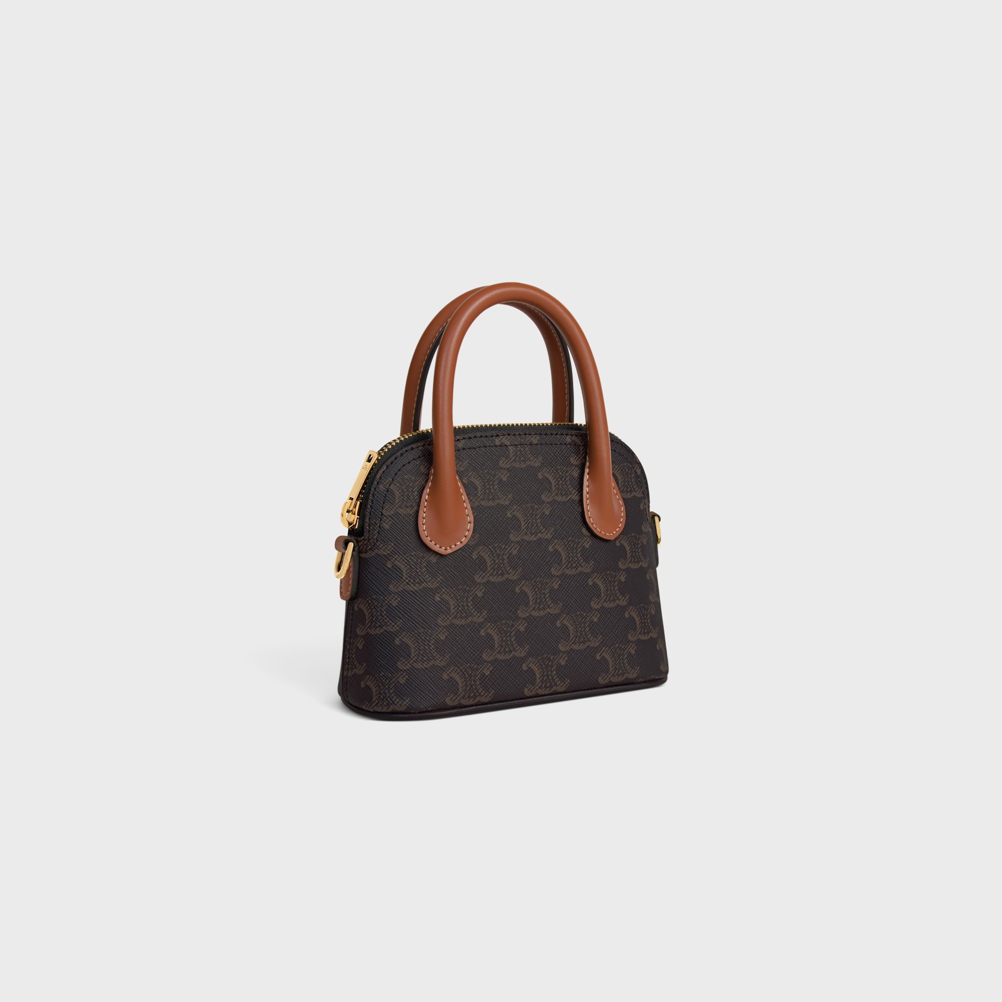 Celine Mini Honorine In Triomphe Canvas And Calfskin In Brown