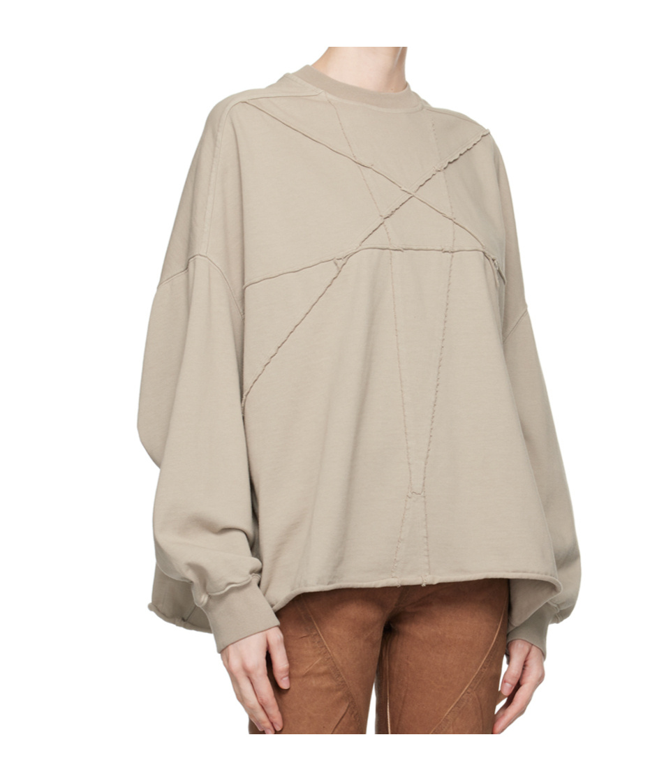 Rick Owens Drkshdw Off-white Crater Hoodie In Nude