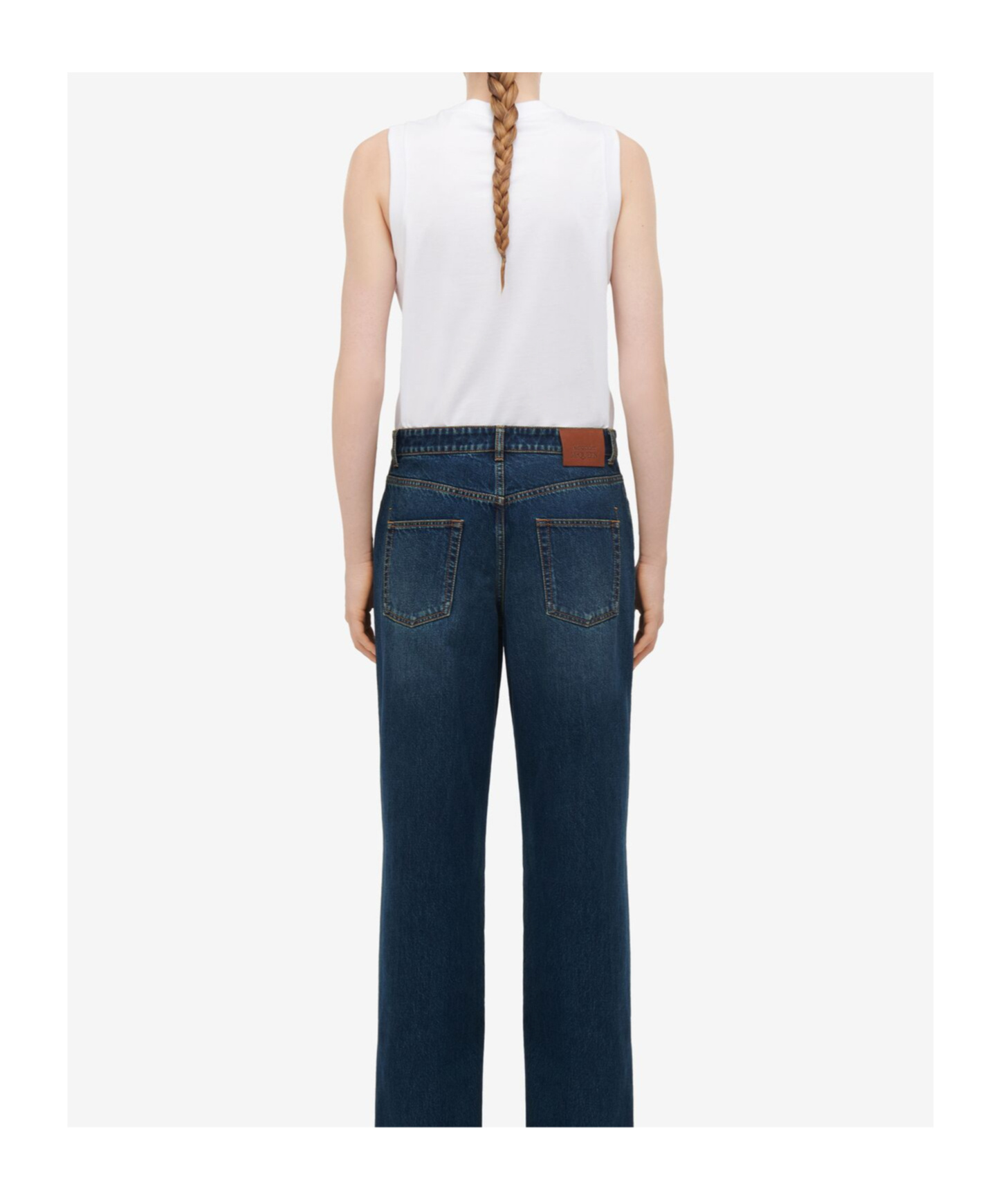 Alexander Mcqueen Embroidered Cotton Jersey Top In White