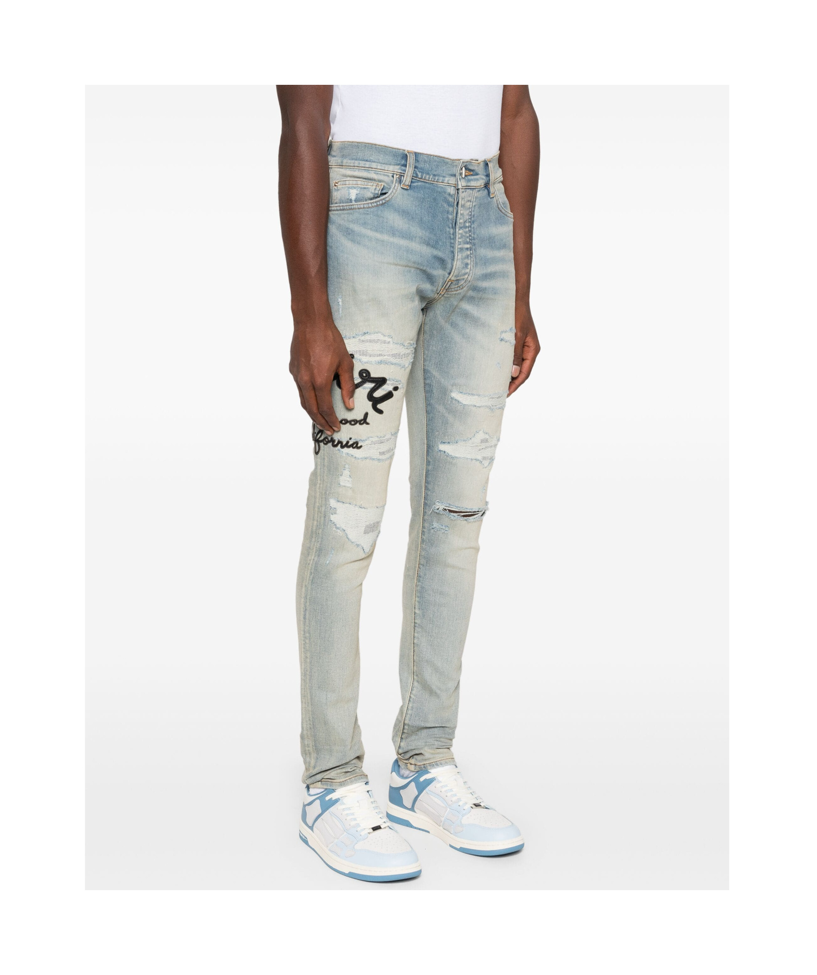 Amiri Belt-loop Jeans In Gray