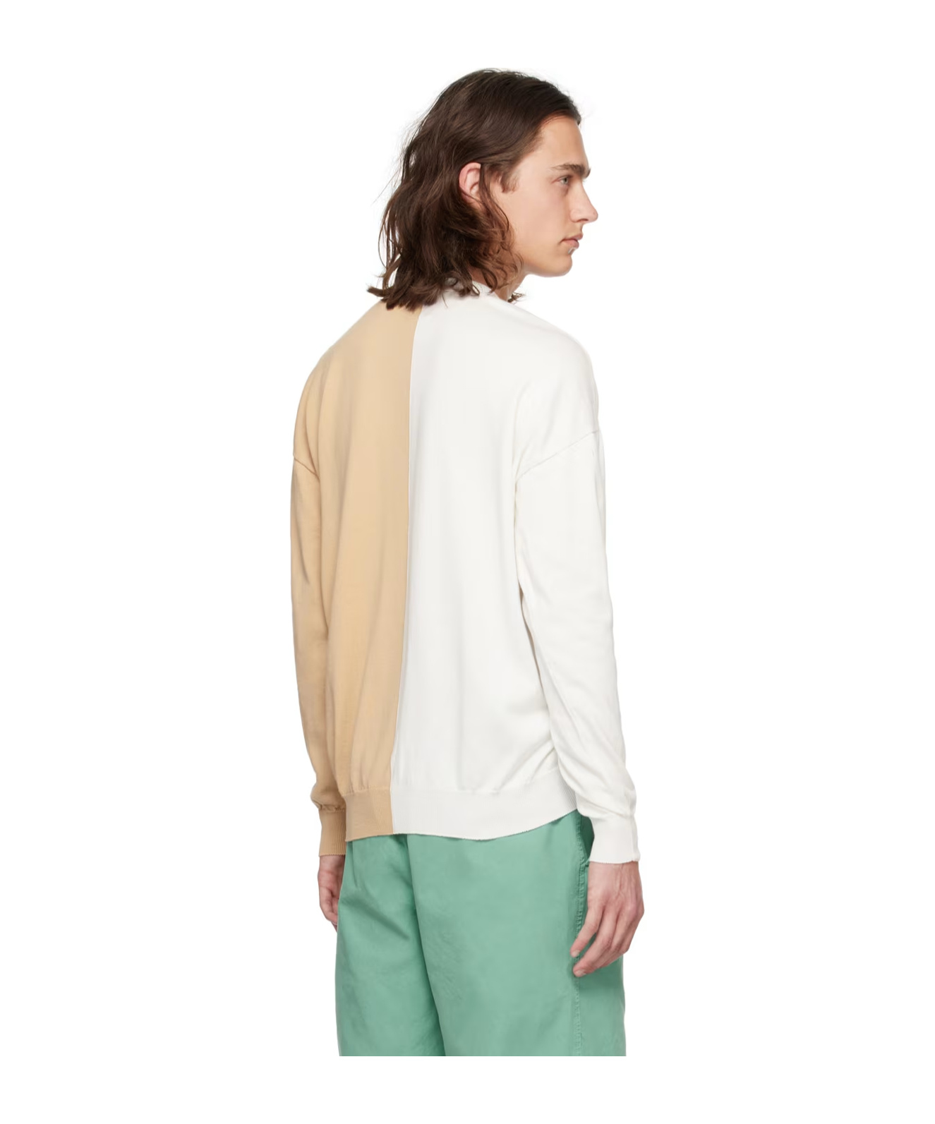 Mm6 Maison Margiela Spliced Long-sleeved Knitted Cardigan In Multicolor