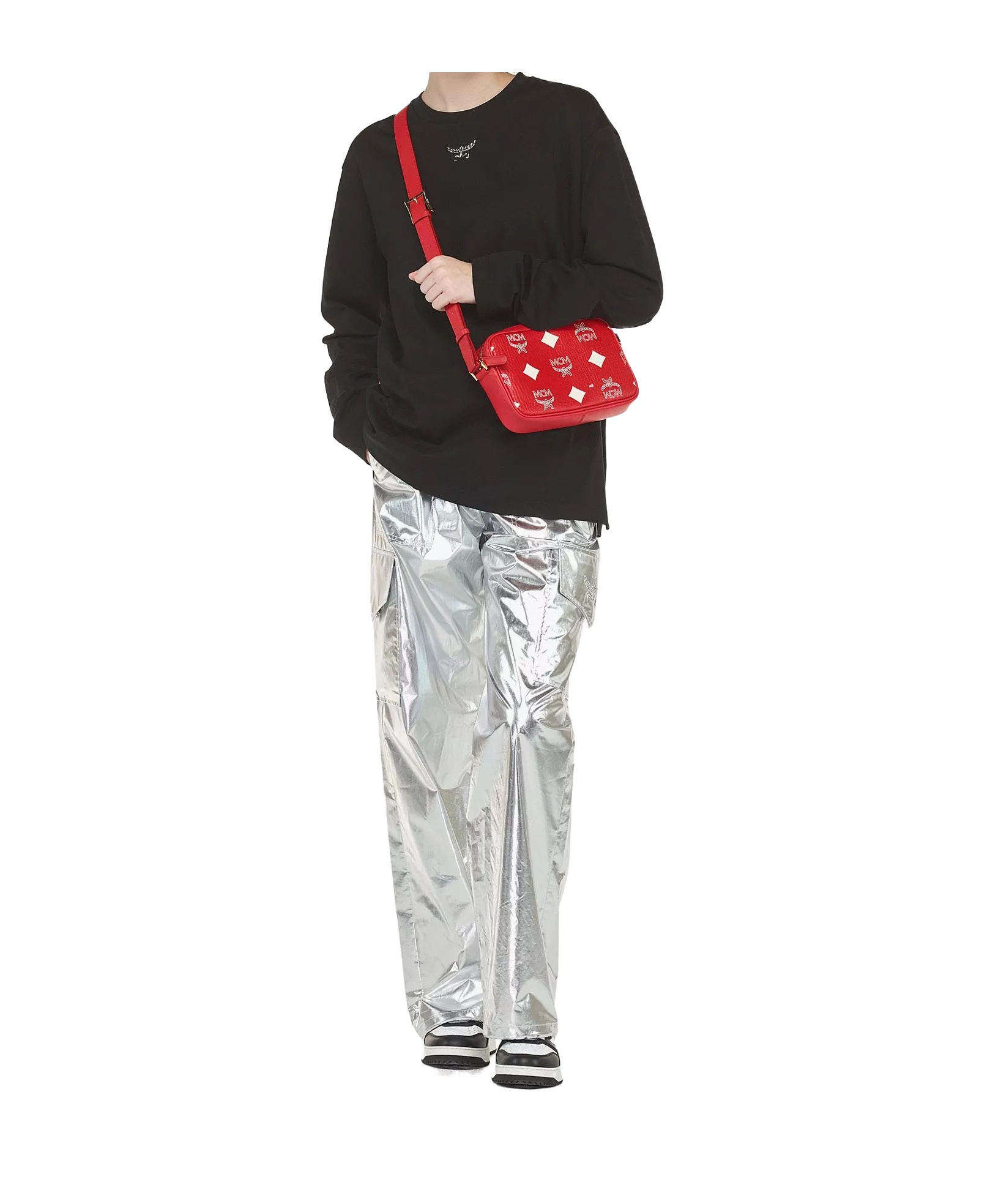 Mcm Aren Crossbody In Maxi Visetos In Red