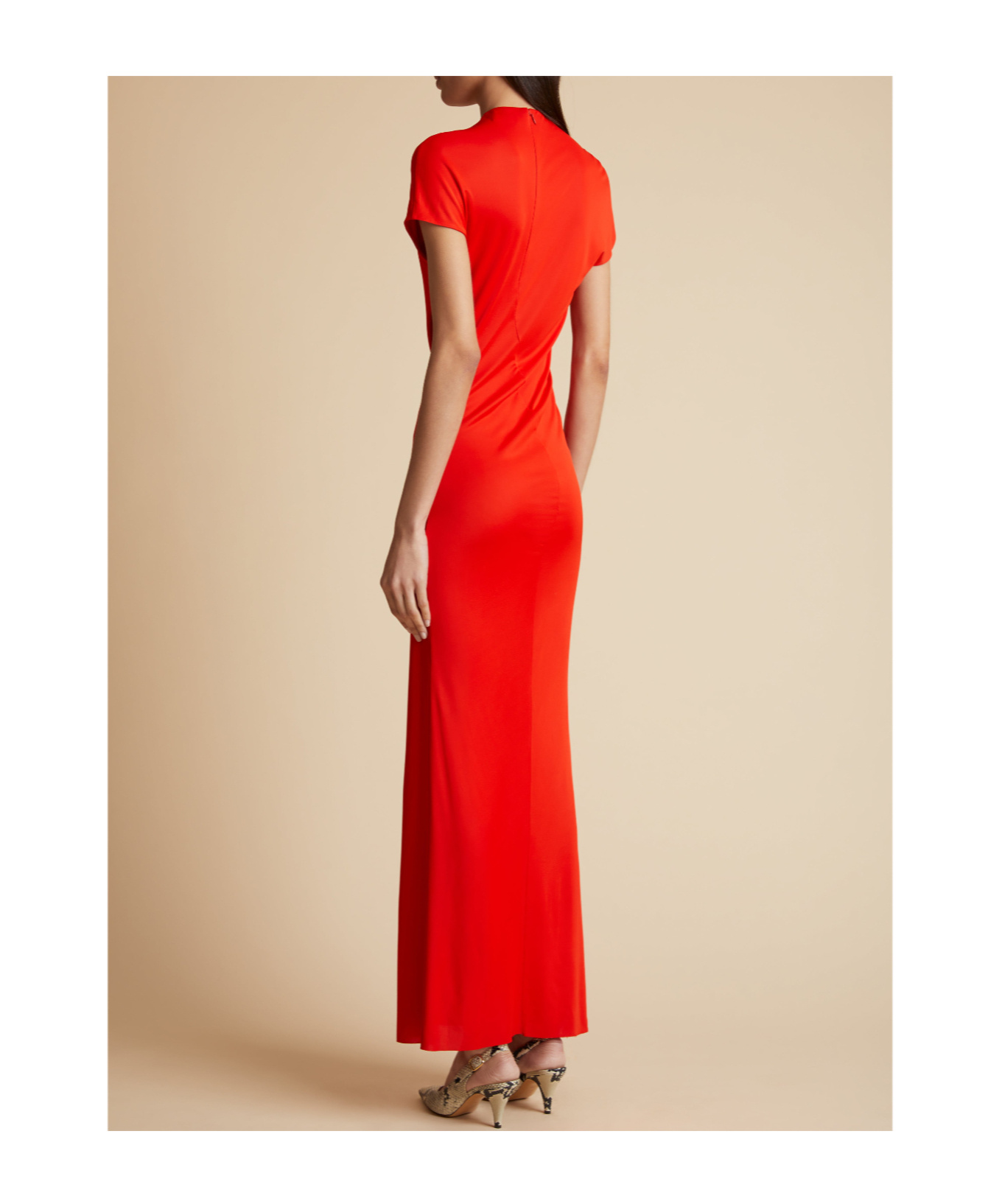 Khaite Short-sleeved Dress In Red