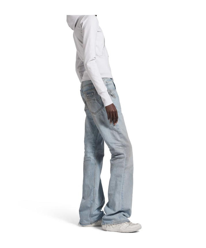 Balenciaga Women's City Straight Pants In Light Blue In Blue
