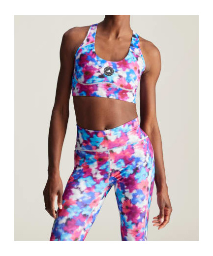 Shop Adidas By Stella Mccartney Truepuprose Printed Bra In White