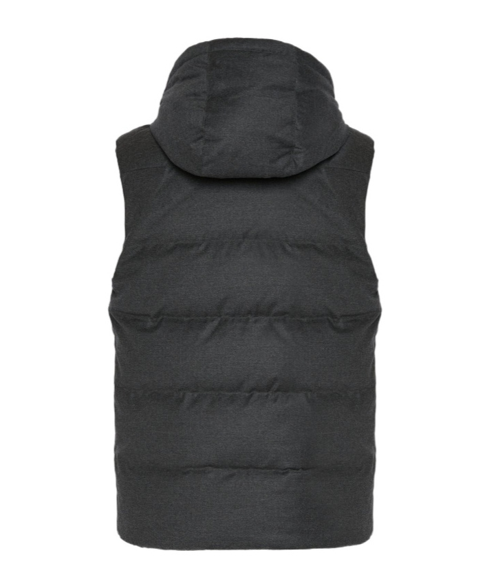 Yves Salomon Down Gilet Made With Loro Piana Fabric With Mink Fur Trim In Gray