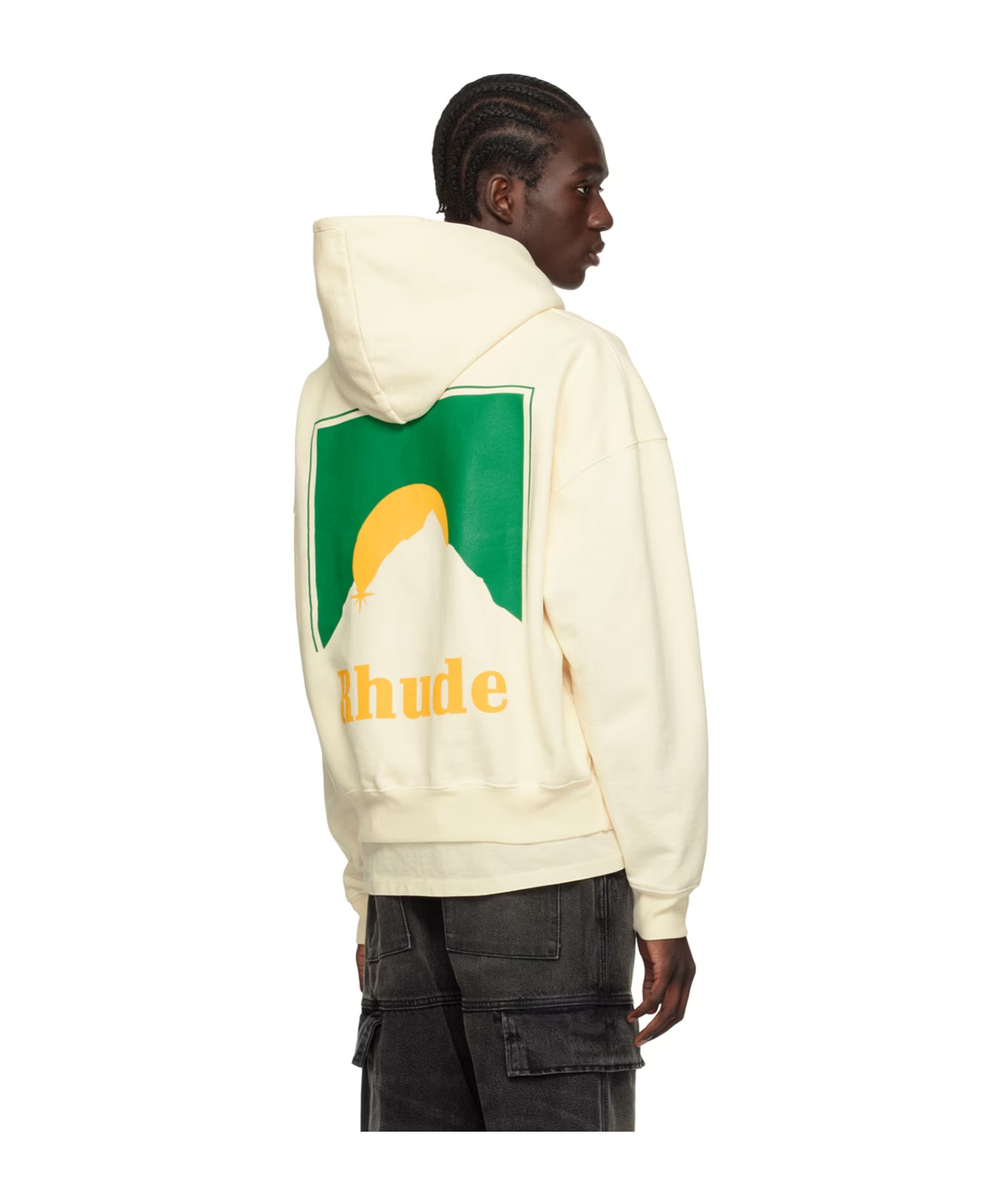 Rhude Moonlight Logo Graphic Hoodie In White