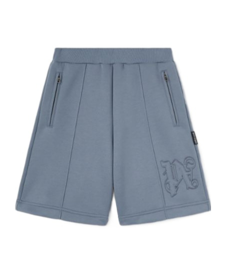 Palm Angels Monogram Neoprene Shorts In Gray