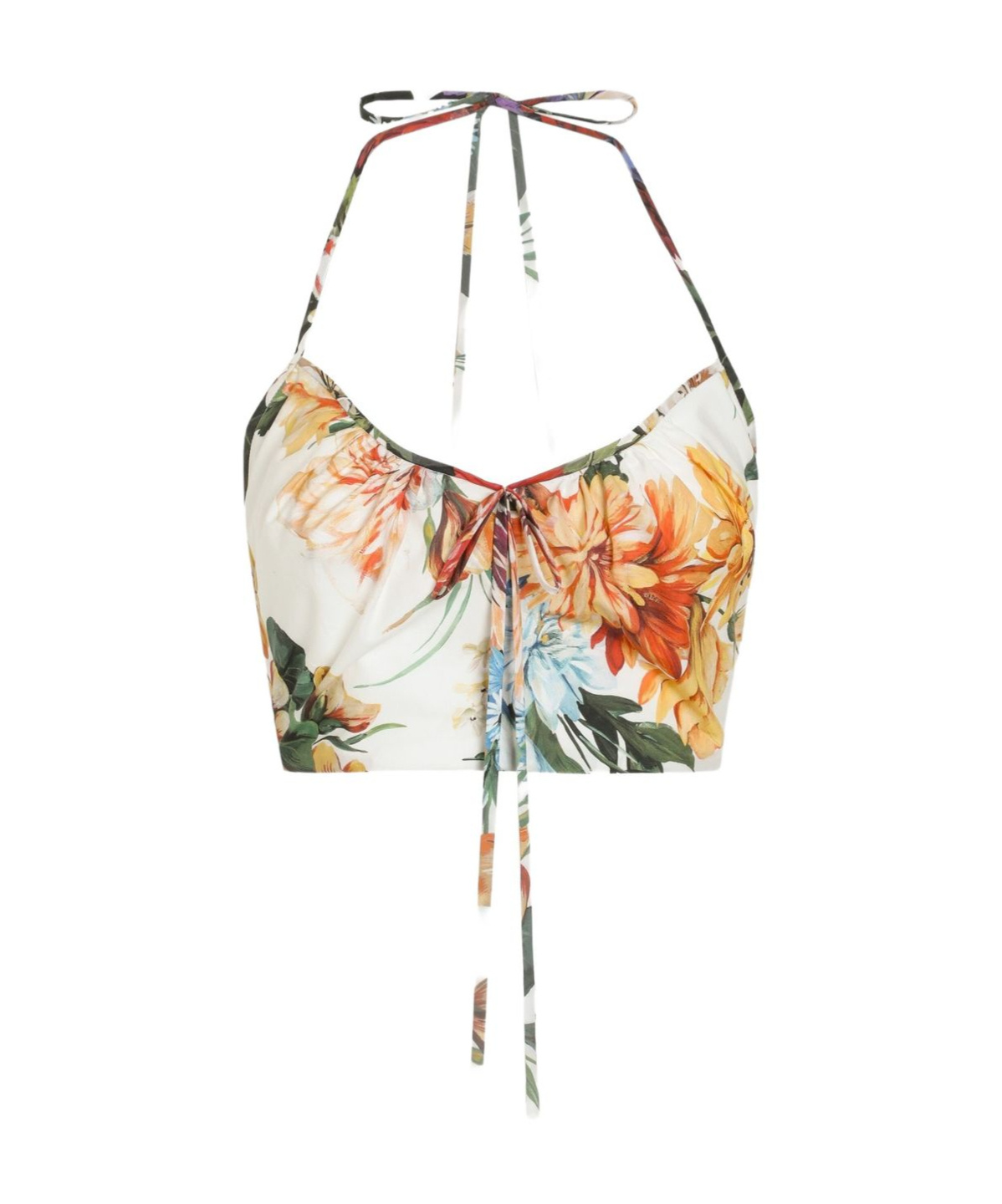 Dolce & Gabbana Floral-print Cotton Top In Multi