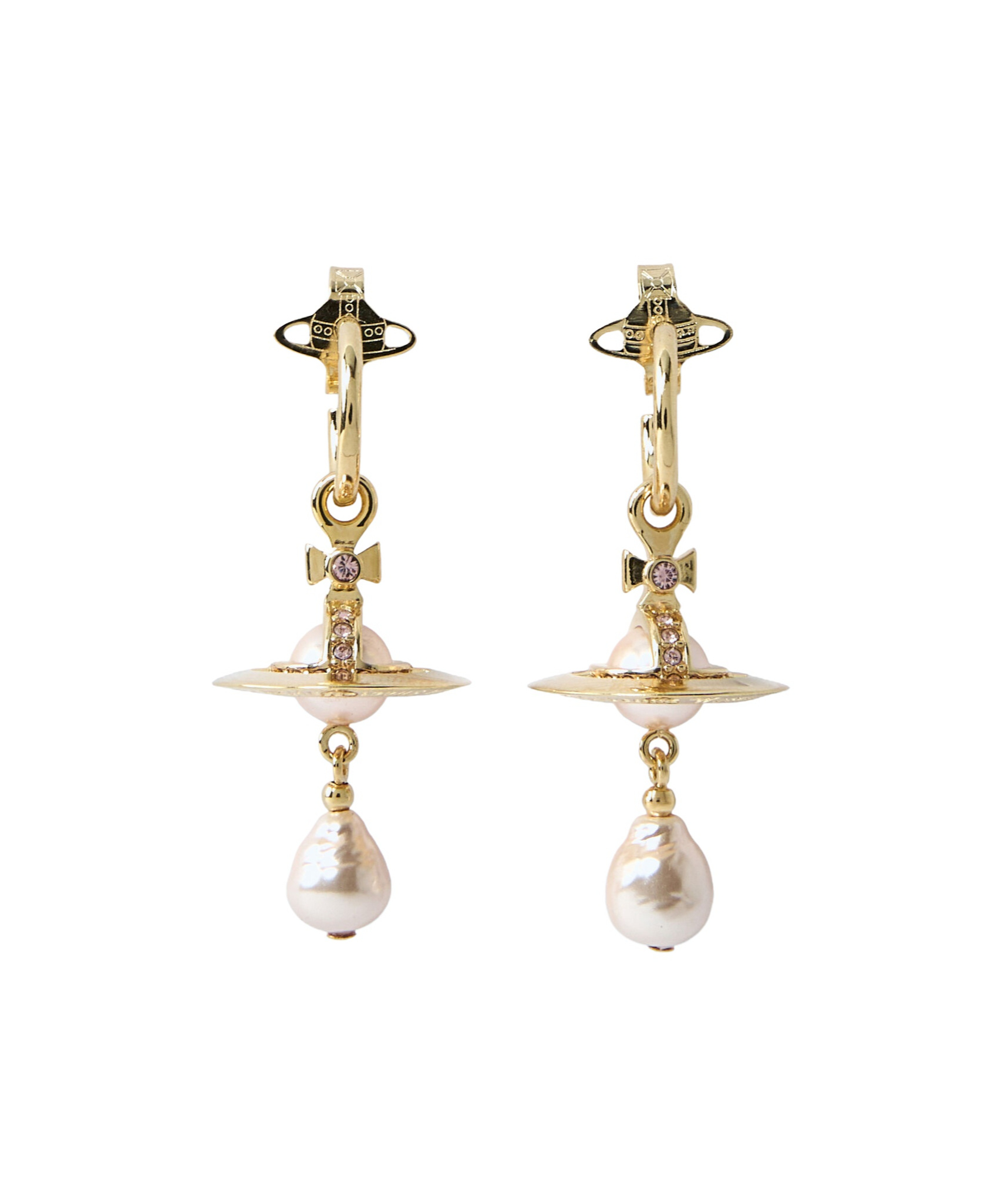 Vivienne Westwood Gold Earrings With Engraved Logo In Gold